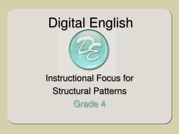 instructional focus for structural patterns grade 4