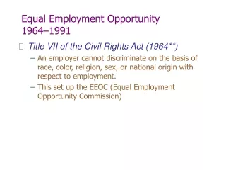 Equal Employment Opportunity  1964–1991