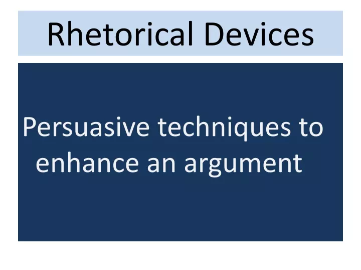 rhetorical devices