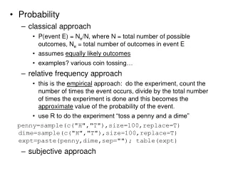 Probability classical approach