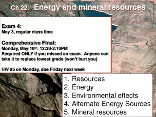 Ch 22:   Energy and mineral resources