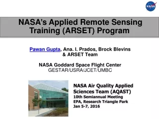 NASA ’ s Applied Remote Sensing Training (ARSET) Program