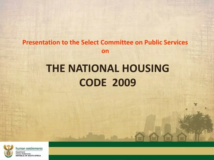 presentation to the select committee on public services on