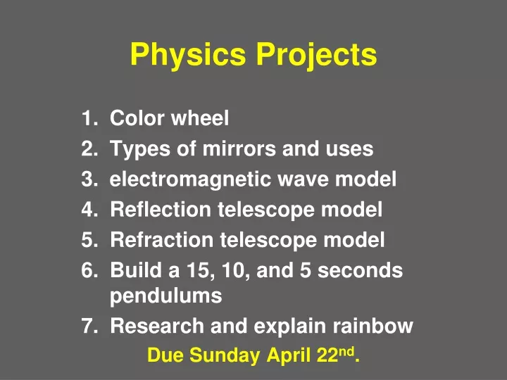 physics projects