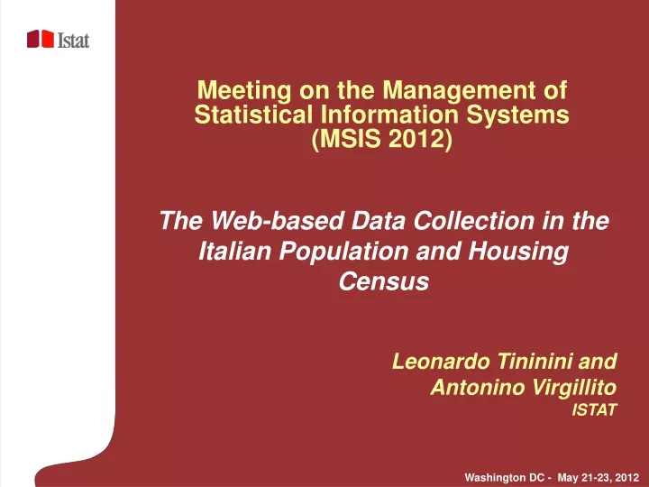 meeting on the management of statistical