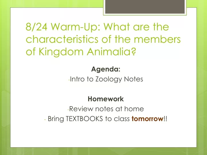 8 24 warm up what are the characteristics of the members of kingdom animalia