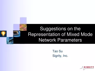 Suggestions on the Representation of Mixed Mode Network Parameters