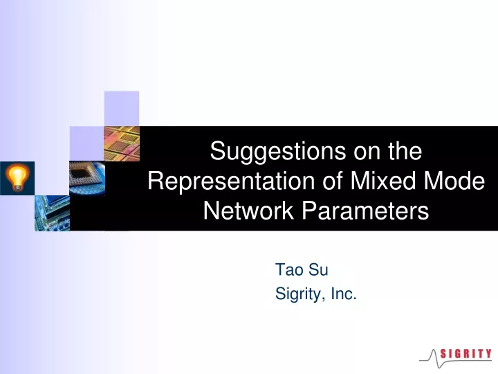 suggestions on the representation of mixed mode network parameters