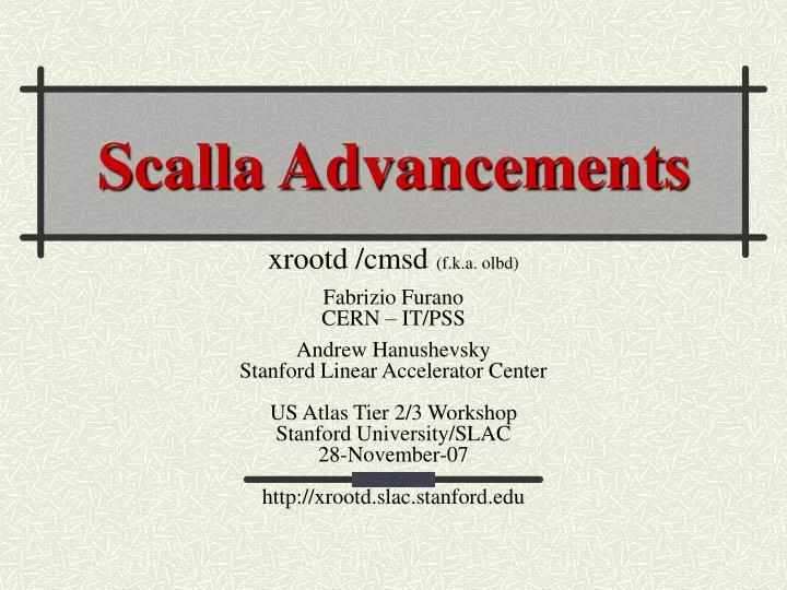 scalla advancements