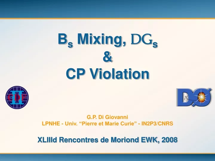 b s mixing dg s cp violation