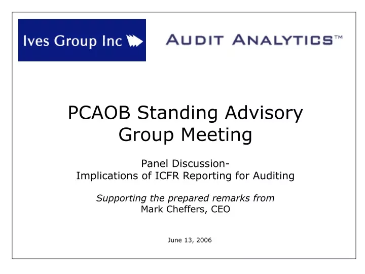 pcaob standing advisory group meeting panel