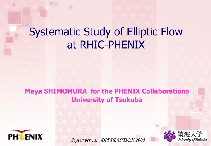 systematic study of elliptic flow at rhic phenix