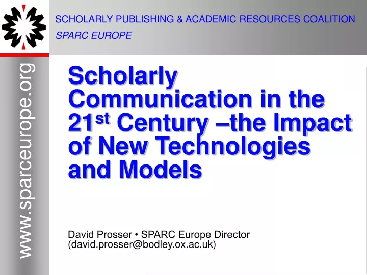 scholarly publishing academic resources coalition sparc europe