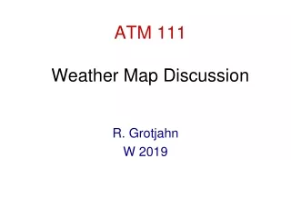 ATM 111 Weather Map Discussion