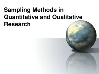 Sampling Methods in Quantitative and Qualitative Research