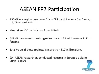 ASEAN FP7 Participation
