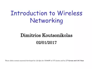 Introduction to Wireless Networking