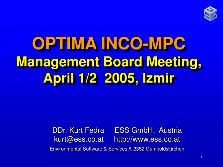 optima inco mpc management board meeting april 1 2 2005 izmir