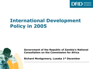 International Development Policy in 2005