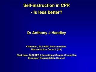 Self-instruction in CPR - Is less better?