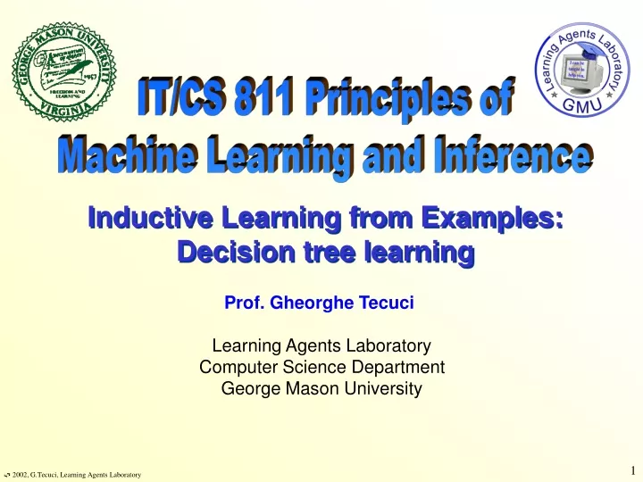 it cs 811 principles of machine learning