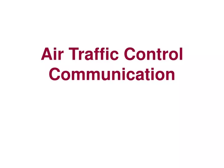air traffic control communication