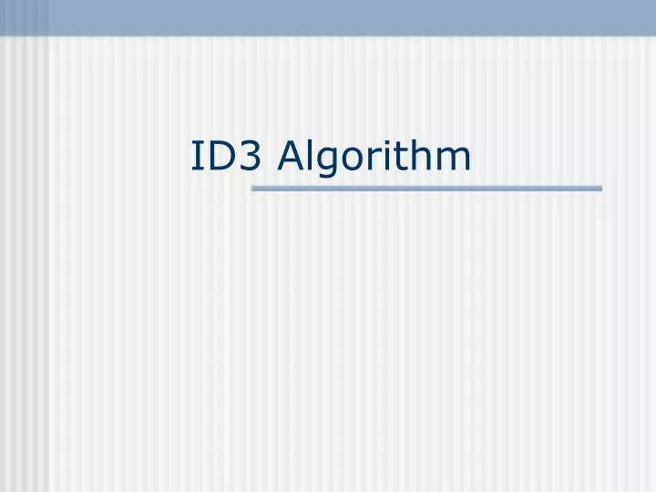 id3 algorithm
