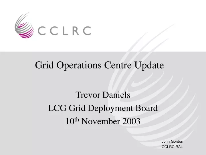 grid operations centre update