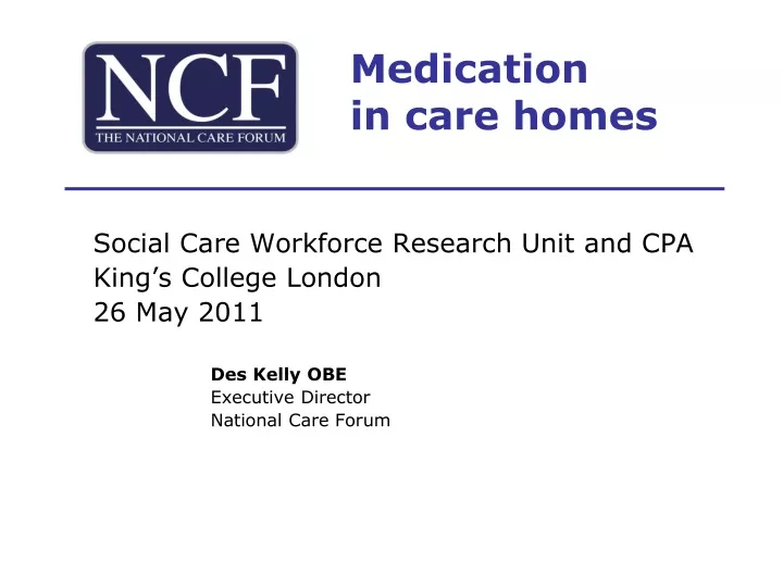 medication in care homes