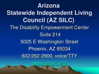 Arizona  Statewide Independent Living Council (AZ SILC)