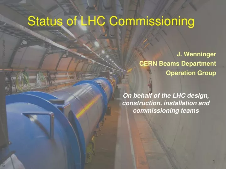 status of lhc commissioning
