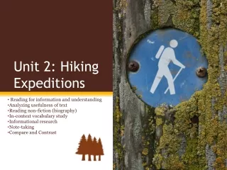 Unit 2: Hiking Expeditions