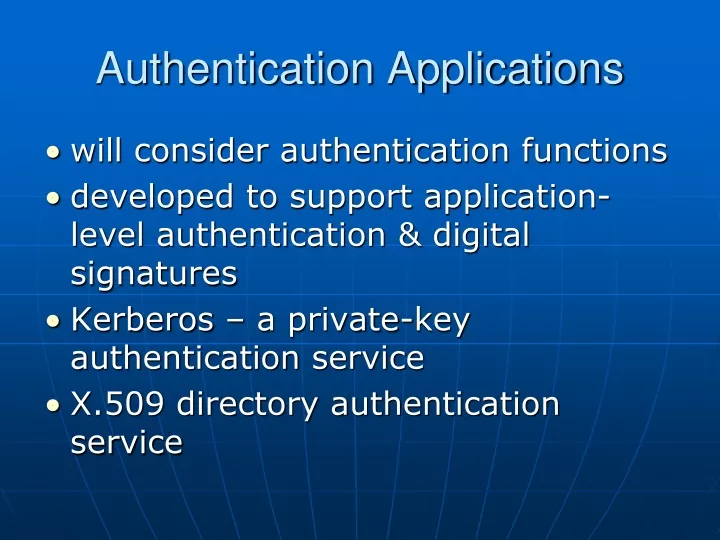 authentication applications