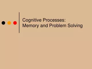 Cognitive Processes: Memory and Problem Solving