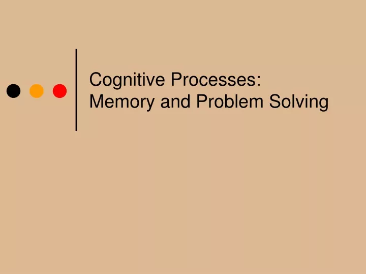 cognitive processes memory and problem solving