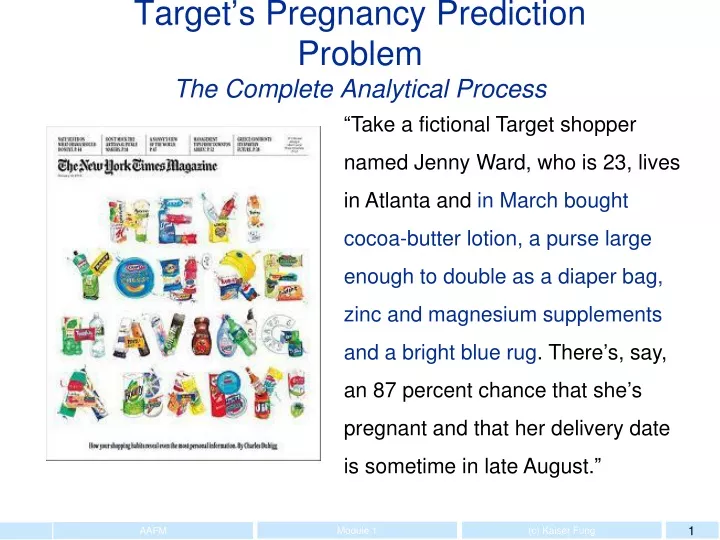 target s pregnancy prediction problem the complete analytical process