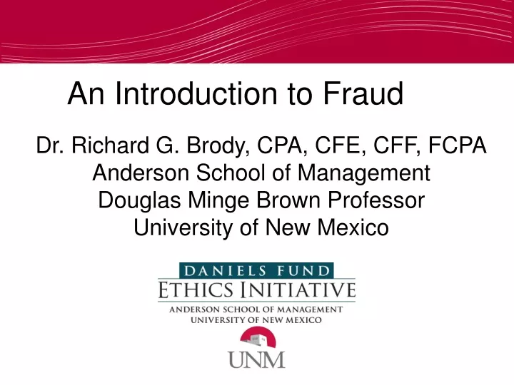 an introduction to fraud
