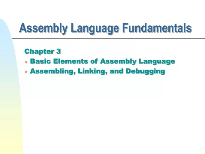 assembly language fundamentals