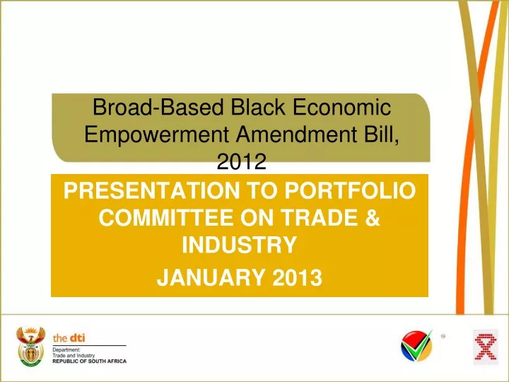 broad based black economic empowerment amendment bill 2012