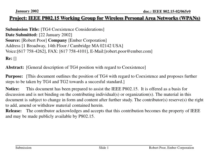 project ieee p802 15 working group for wireless