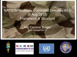 AIM  for you as a trainer : Apply NATO BI SCD 40-1 and Gender Perspective into training situations