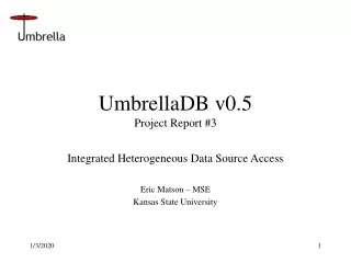 UmbrellaDB v0.5 Project Report #3