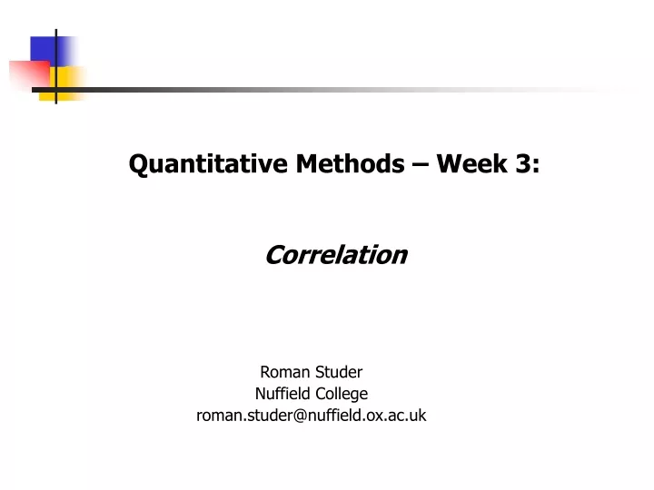 quantitative methods week 3 correlation
