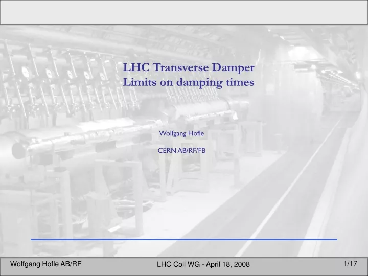 lhc transverse damper limits on damping times