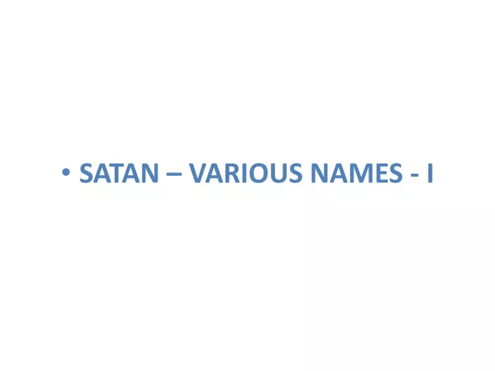 satan various names i