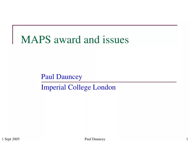 maps award and issues