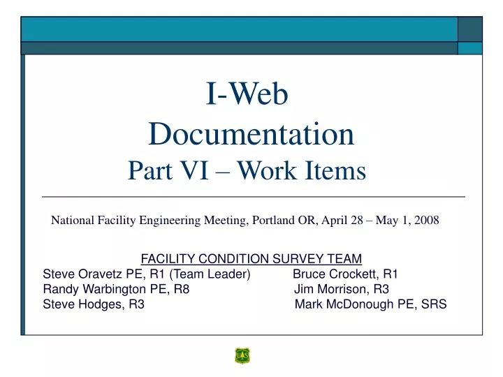 i web documentation part vi work items
