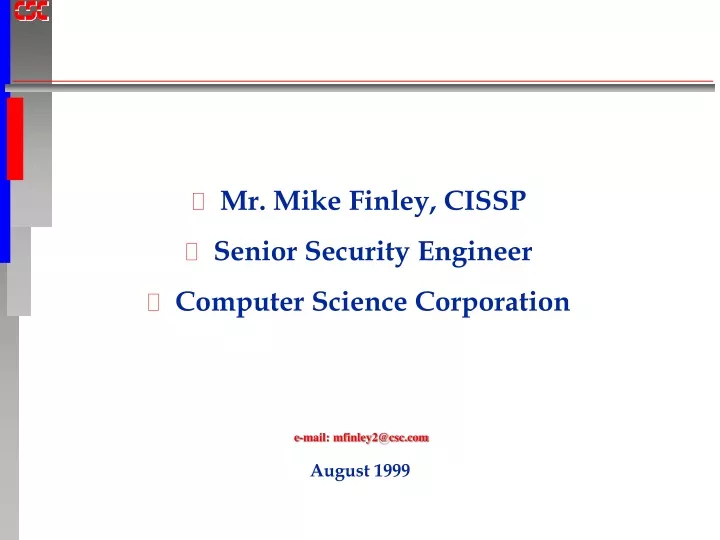 mr mike finley cissp senior security engineer