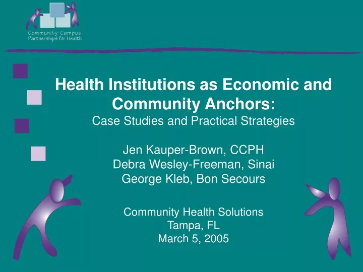 health institutions as economic and community