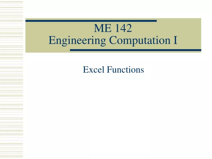 me 142 engineering computation i